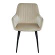 Scaun bucatarie/living, Artool, Solden, catifea, metal, bej si negru, 55x45.5x83.5 cm