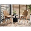 Scaun bucatarie/living, Jumi, Oslo, PP, piele ecologica, lemn, bej, 48x55x81 cm