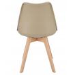 Scaune bucatarie/living, set 4 buc, Jumi, Oslo, PP, piele ecologica, lemn, bej, 48x55x81 cm