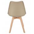 Scaun bucatarie/living, Jumi, Oslo, PP, piele ecologica, lemn, bej, 48x55x81 cm