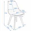 Scaun bucatarie/living, Jumi, Oslo, PP, piele ecologica, lemn, bej, 48x55x81 cm