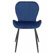 Scaun bucatarie/living, Jumi, Veira, catifea, metal, albastru, 50x58x84 cm