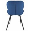 Scaun bucatarie/living, Jumi, Veira, catifea, metal, albastru, 50x58x84 cm