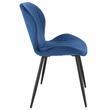Scaun bucatarie/living, Jumi, Veira, catifea, metal, albastru, 50x58x84 cm