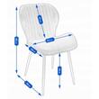 Scaune bucatarie/living, set 4 buc, Jumi, Veira, catifea, metal, gri, 52x56x85 cm