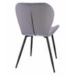 Scaune bucatarie/living, set 4 buc, Jumi, Veira, catifea, metal, gri, 52x56x85 cm