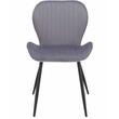 Scaune bucatarie/living, set 4 buc, Jumi, Veira, catifea, metal, gri, 52x56x85 cm