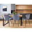 Scaun bucatarie/living, Jumi, Veira, catifea, metal, gri, 52x56x85 cm
