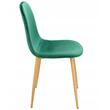 Scaun bucatarie/living, Jumi, Vigo, catifea, metal, verde si natur, 44x52x85 cm