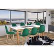Scaun bucatarie/living, Jumi, Vigo, catifea, metal, verde si natur, 44x52x85 cm