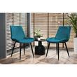 Scaune bucatarie/living, set 4 buc, Jumi, Viva, catifea, metal, albastru marin, 54x61x83 cm