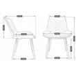 Scaune bucatarie/living, set 4 buc, Jumi, Viva, catifea, metal, albastru marin, 54x61x83 cm