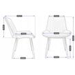 Scaun bucatarie/living, Jumi, Viva, catifea, metal, albastru marin, 54x61x83 cm