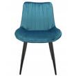 Scaune bucatarie/living, set 4 buc, Jumi, Viva, catifea, metal, albastru marin, 54x61x83 cm