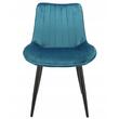 Scaun bucatarie/living, Jumi, Viva, catifea, metal, albastru marin, 54x61x83 cm