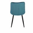 Scaune bucatarie/living, set 4 buc, Jumi, Viva, catifea, metal, albastru marin, 54x61x83 cm
