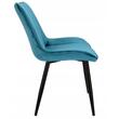 Scaun bucatarie/living, Jumi, Viva, catifea, metal, albastru marin, 54x61x83 cm