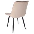 Set 4 scaune bucatarie/living, Jumi, Viva, catifea, metal, bej si negru, 54x61x83 cm