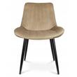 Set 4 scaune bucatarie/living, Jumi, Viva, catifea, metal, bej si negru, 54x61x83 cm
