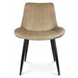 Scaun bucatarie/living, Jumi, Viva, catifea, metal, bej si negru, 54x61x83 cm