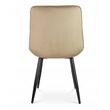 Set 4 scaune bucatarie/living, Jumi, Viva, catifea, metal, bej si negru, 54x61x83 cm