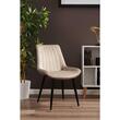 Set 4 scaune bucatarie/living, Jumi, Viva, catifea, metal, bej si negru, 54x61x83 cm