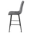 Scaun de bucatarie/bar, Artool, Libra, catifea gri inchis, picioare metal negru, 52x56x112 cm