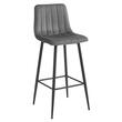 Scaun de bucatarie/bar, Artool, Pozza, catifea gri inchis, picioare metal negru, 43x35x104 cm