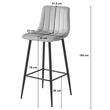Scaun de bucatarie/bar, Artool, Pozza, catifea gri inchis, picioare metal negru, 43x35x104 cm