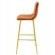Scaun de bucatarie/bar, Artool, Pozza, catifea portocaliu cupru, picioare metal auriu, 43x49x102 cm