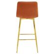 Scaun de bucatarie/bar, Artool, Pozza, catifea portocaliu cupru, picioare metal auriu, 43x49x102 cm