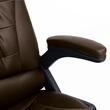 Scaun de birou cu masaj si incalzire, rotativ, piele ecologica, maro, max 150 kg, 62x68x111-121 cm