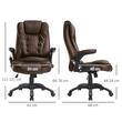 Scaun de birou cu masaj si incalzire, rotativ, piele ecologica, maro, max 150 kg, 62x68x111-121 cm