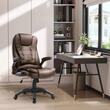 Scaun de birou cu masaj si incalzire, rotativ, piele ecologica, maro, max 150 kg, 62x68x111-121 cm