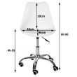 Scaun de birou pentru copii, rotativ, roz, max 125 kg, 44x40x80/90 cm