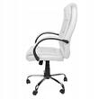 Scaun de birou, rotativ, functie tilt, piele ecologica, otel, alb, max 130 kg, 63x60x113-123 cm, Malatec