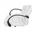 Scaun de birou, rotativ, functie tilt, piele ecologica, otel, alb, max 130 kg, 63x60x113-123 cm, Malatec