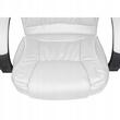 Scaun de birou, rotativ, functie tilt, piele ecologica, otel, alb, max 130 kg, 63x60x113-123 cm, Malatec