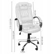 Scaun de birou, rotativ, functie tilt, piele ecologica, otel, alb, max 130 kg, 63x60x113-123 cm, Malatec