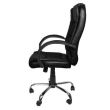 Scaun de birou, rotativ, piele ecologica, negru, Malatec