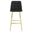 Scaun de bucatarie/bar, Artool, Arceto, catifea, metal, negru si auriu, 43.5x49x102 cm