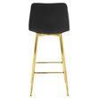 Scaun de bucatarie/bar, Artool, Arceto, catifea, metal, negru si auriu, 43.5x49x102 cm