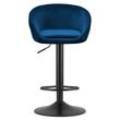 Scaun de bucatarie/bar, Artool, East, rotativ, catifea, bleumarin si negru, 53x46x81-103 cm