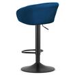 Scaun de bucatarie/bar, Artool, East, rotativ, catifea, bleumarin si negru, 53x46x81-103 cm