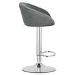 Scaun de bucatarie/bar, Artool, East, rotativ, catifea, gri si argntiu, 53x46x81-103 cm