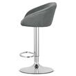 Scaun de bucatarie/bar, Artool, East, rotativ, catifea, gri si argntiu, 53x46x81-103 cm