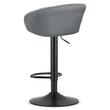 Scaun de bucatarie/bar, Artool, East, rotativ, catifea, gri si negru, 53x46x81-103 cm