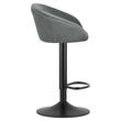 Scaun de bucatarie/bar, Artool, East, rotativ, catifea, gri si negru, 53x46x81-103 cm