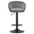Scaun de bucatarie/bar, Artool, East, rotativ, catifea, gri si negru, 53x46x81-103 cm