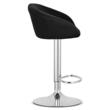 Scaun de bucatarie/bar, Artool, East, rotativ, catifea, negru si argintiu, 53x46x81-103 cm